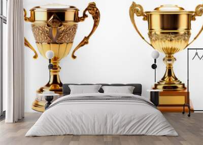 Trophy cup, on white background Wall mural