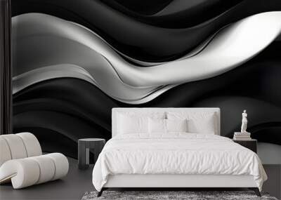 Black and White Abstract Wave Background Wall mural