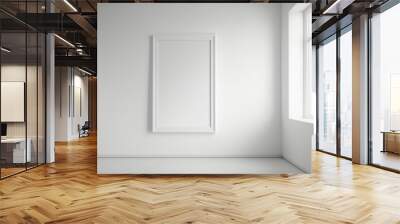 empty white room with frame, digital art Wall mural