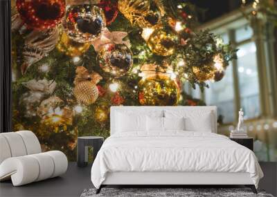 christmas tree decorations Wall mural