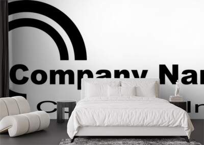 round bw logo Wall mural