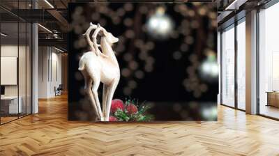 Raindeer Holiday Background Wall mural