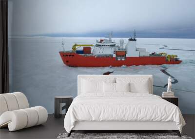 icebreaker ship in the sea of antarctic Wall mural