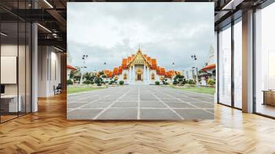 Unseen thailand, Wat Benchamabophit Dusitvanaram is a Buddhist temple in Bangkok, Thailand.it is one of Bangkok's most beautiful temples and a major tourist attraction Wall mural