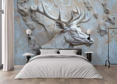 3D relief animal background wallpaper generative AI Wall mural