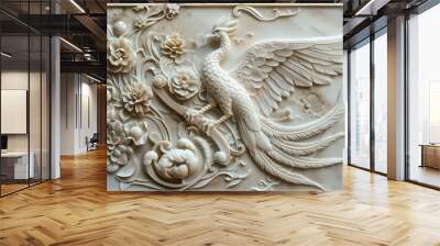 3D relief animal background wallpaper generative AI Wall mural