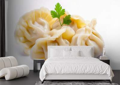 AI generated image of a tasty dish traditional dumplings isolated on white background Wall mural