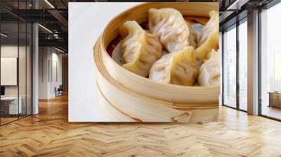 AI generated image of a tasty dish traditional dumplings isolated on white background Wall mural