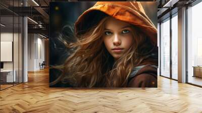 AI generated picture of beautiful fairy tale character on halloween night Wall mural