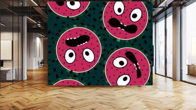 Cartoon fruit seamless watermelon pattern for wrapping paper and fabrics Wall mural