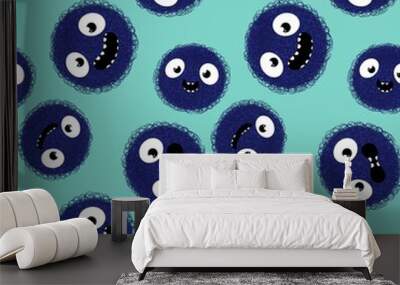 Cartoon monsters seamless pattern for wrapping paper and fabrics and linens Wall mural