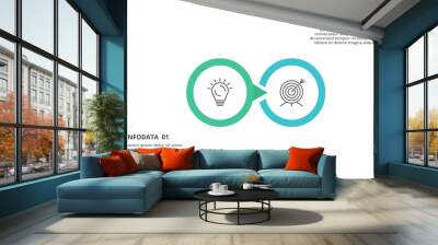 Creative concept for infographic with 2 steps, options, parts or processes. Business data visualization. Wall mural