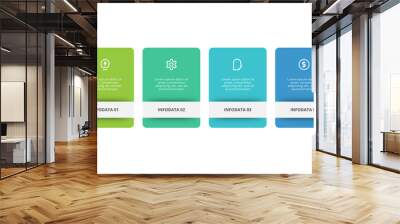 Creative concept for infographic with 4 steps, options, parts or processes. Business data visualization. Wall mural