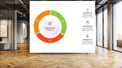 Diagram concept for infographic with 3 steps, options, parts or processes. Business data visualization. Wall mural