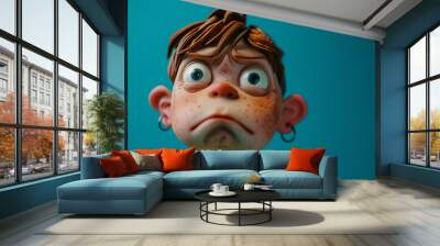 Funny fantasy cartoon character created with AI generative concept Wall mural