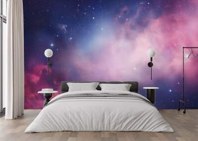 Generative ai collage image picture of beautiful cosmic scenery with stars planets moon galaxy concept Wall mural