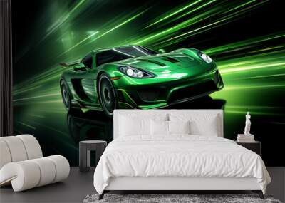 Generative Ai picture of expensive modern futuristic sports car racing Wall mural