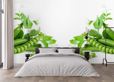 Green peas isolated on white background. Wall mural