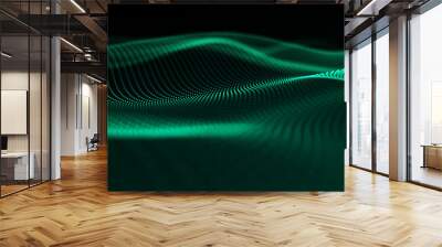 Image of the loose wave consisting of points. Abstract futuristic background. Blue design for background. Big data. 3D rendering. Wall mural