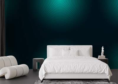 Green background with abstract wave spiral modern element for banner, presentation and flyer design Wall mural