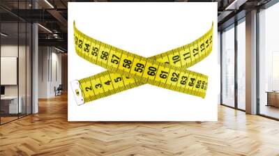 Measuring tape isolated on white background Wall mural