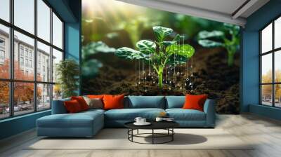 Nature protection conceptual Generative AI illustration Earth day ecology safe planet nature environment Wall mural