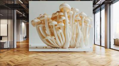 Picture of a white mushrooms created with generative AI Wall mural