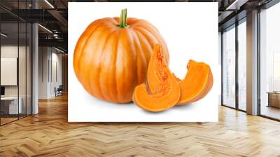 pumpkin and slices isolated on white background Wall mural