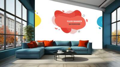 Bannners set. Modern Vector design. Flat geometric liquid shapes Wall mural