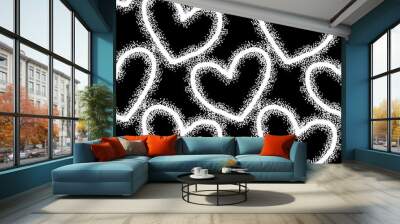 Seamless valentines pattern with hearts and dots for gifts  Wall mural