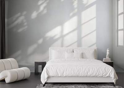 Soft light and shadows from window. Realistic Mockup of natural lightning in room interior. Wall mural