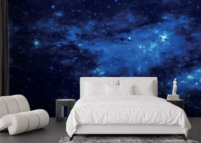 Space background. Flight in space with simulation of galaxies and nebulae. Stunning galaxy. Night sky with stars and nebula. 3D vector illustration Wall mural