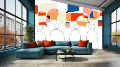 opinion of different abstract characters  Wall mural