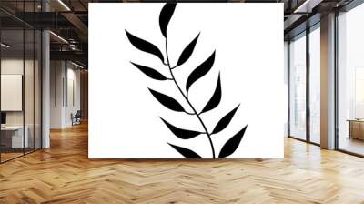 Tropical leaf  silhouette on white background vector illustration hand draw desing Wall mural