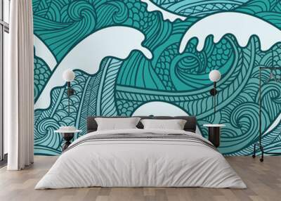 Sea seamless pattern Wall mural