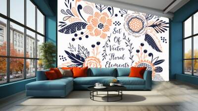 Vector floral set Wall mural