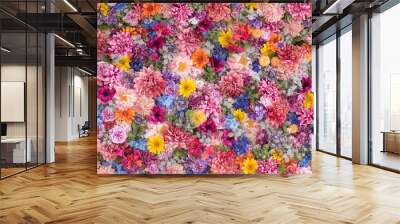 Multi-colored flower wall background
 Wall mural