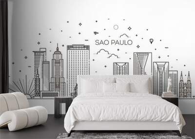 Sao Paulo city skyline background Wall mural