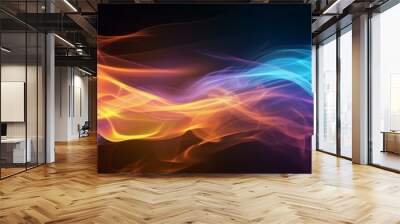 Colorful vibrant energy waves image banner - colourful abstract smoke bright high tech abstract background Wall mural