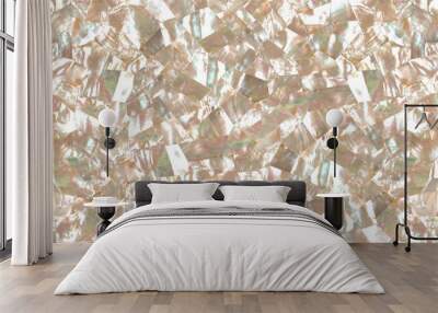 Gold mother of pearl texture in faceted mosaic pattern Wall mural