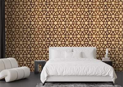 Islamic decorative pattern in wooden texture Wall mural