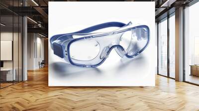 Safety Goggles: Protective eyewear for preventing eye injuries isolated on white background Wall mural