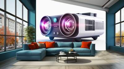 Video projectors for displaying video content on large screens isolated on white background Wall mural