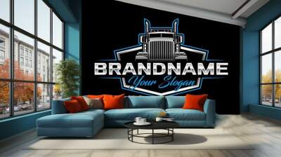 trucking logo vector illustration Wall mural