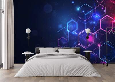 hexagon concept design abstract technology background vector illustration. Generative AI. Wall mural