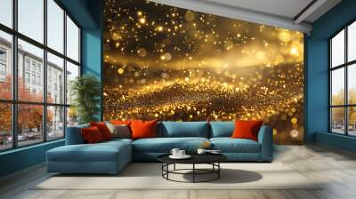 magic gold dust background. Generative AI. Wall mural