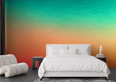 Orange teal green pink abstract grainy gradient background noise texture effect summer poster design. Generative AI. Wall mural