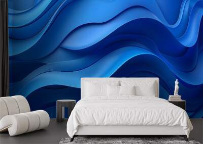 vibrant blue 3d abstract vector background. generative ai. Wall mural