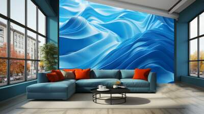 Vibrant blue 3d abstract vector background. Generative AI. Wall mural