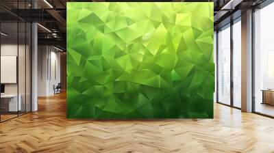 vibrant green low poly design abstract background. Generative AI. Wall mural